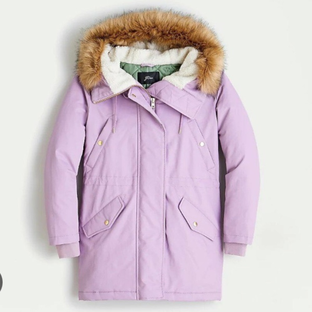 J.Crew Perfect Winter Parka Lilac Purple Size Large